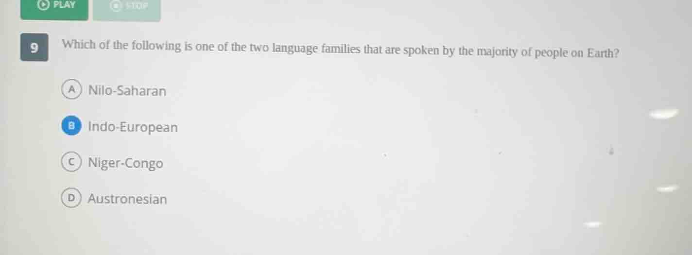 9 which of the following is one of the two language families that are s…