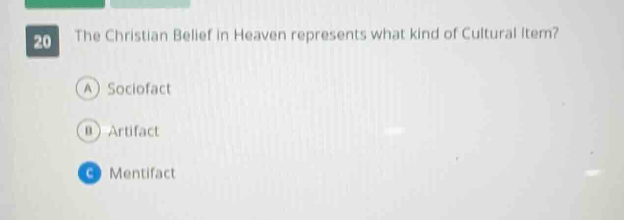 20 the christian belief in heaven represents what kind of cultural item…