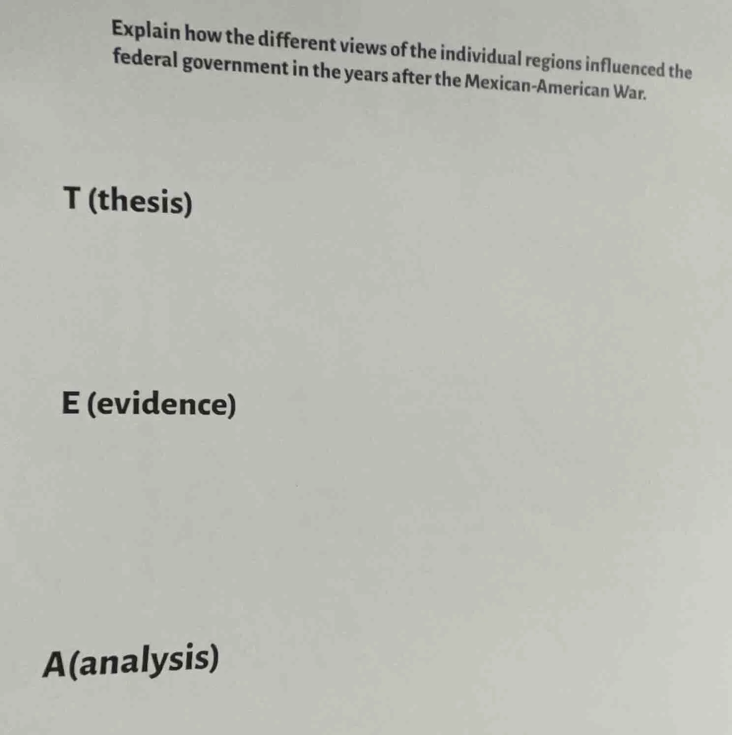 explain how the different views of the individual regions influenced th…