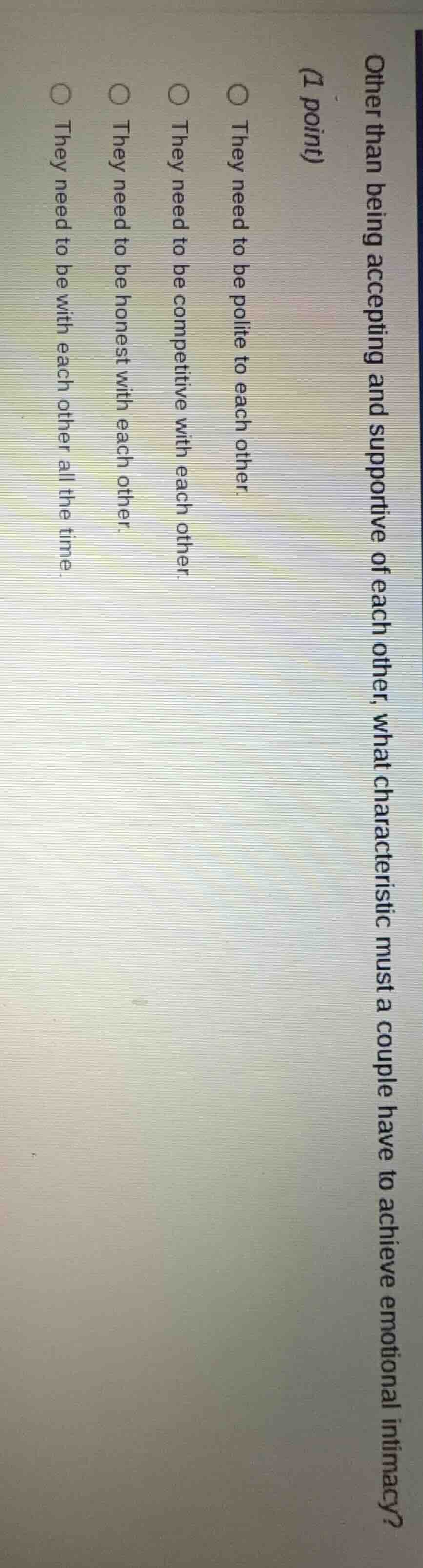 other than being accepting and supportive of each other, what character…