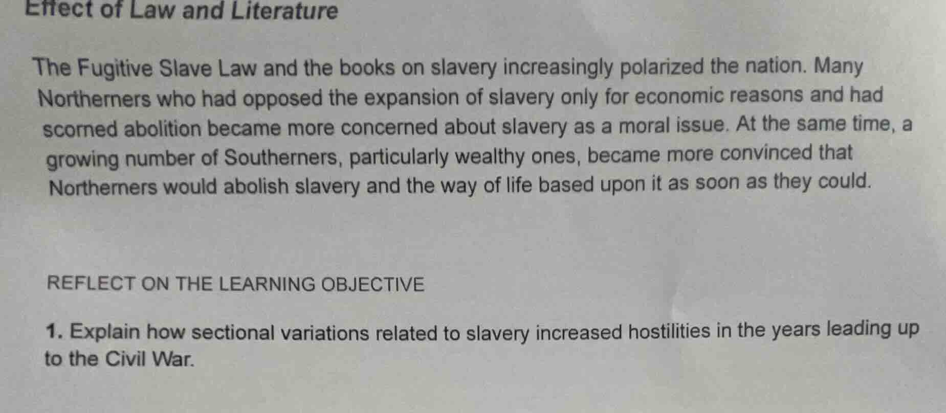 effect of law and literature the fugitive slave law and the books on sl…