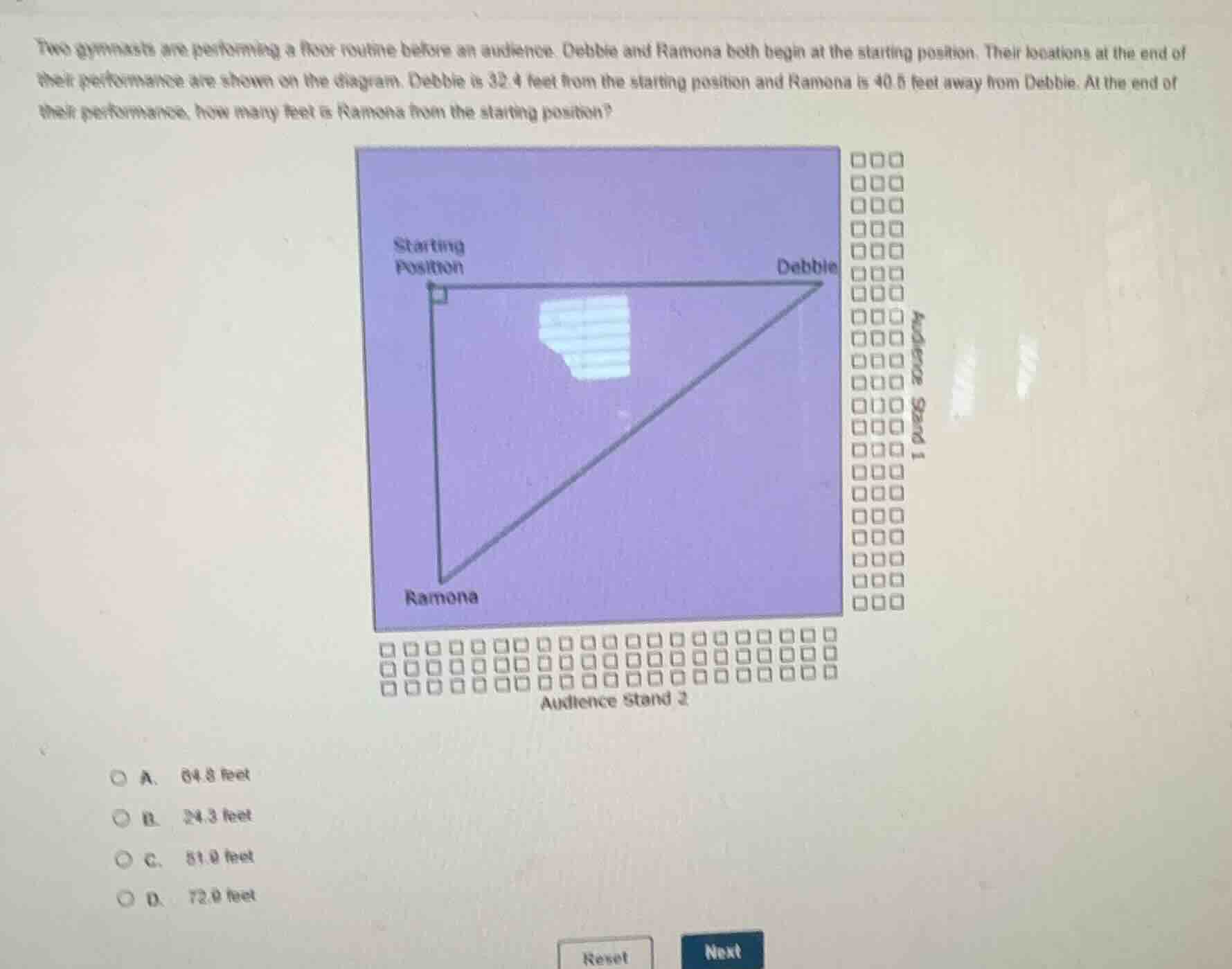 two gymnasts are performing a floor routine before an audience. debbie …