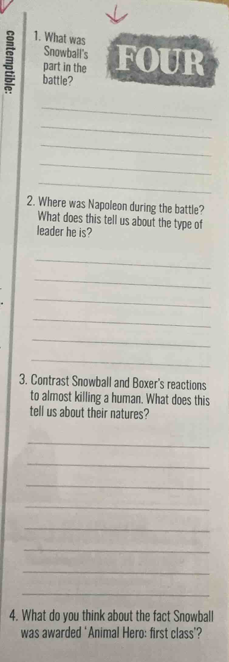 contemptible: 1. what was snowballs part in the battle? 2. where was na…