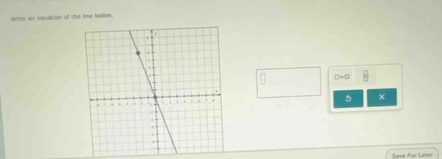 write an equation of the line below.