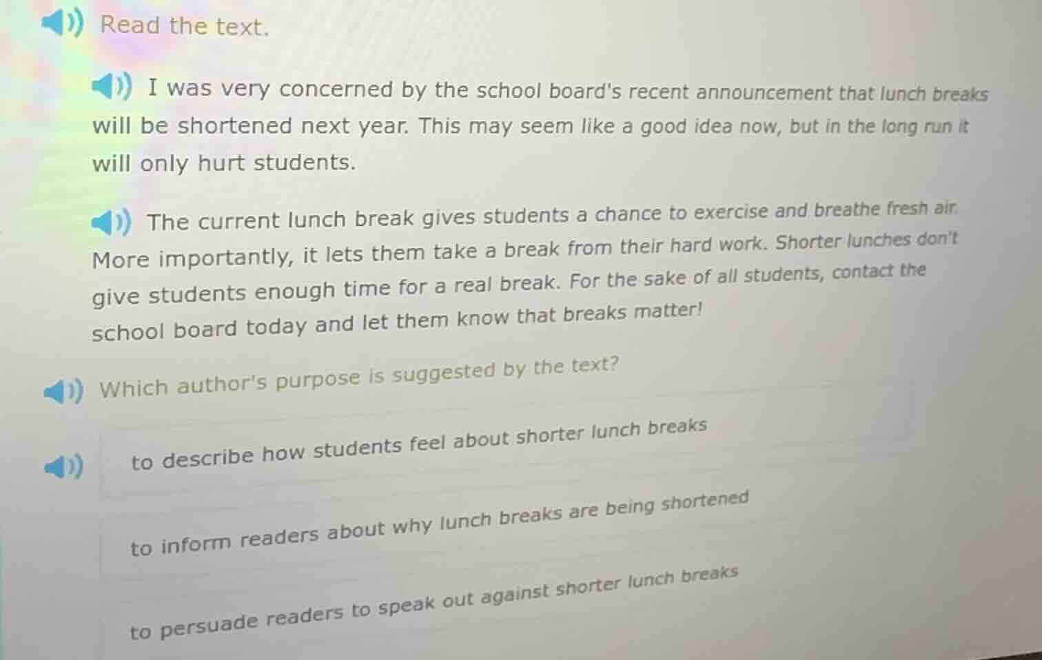 read the text. i was very concerned by the school boards recent announc…