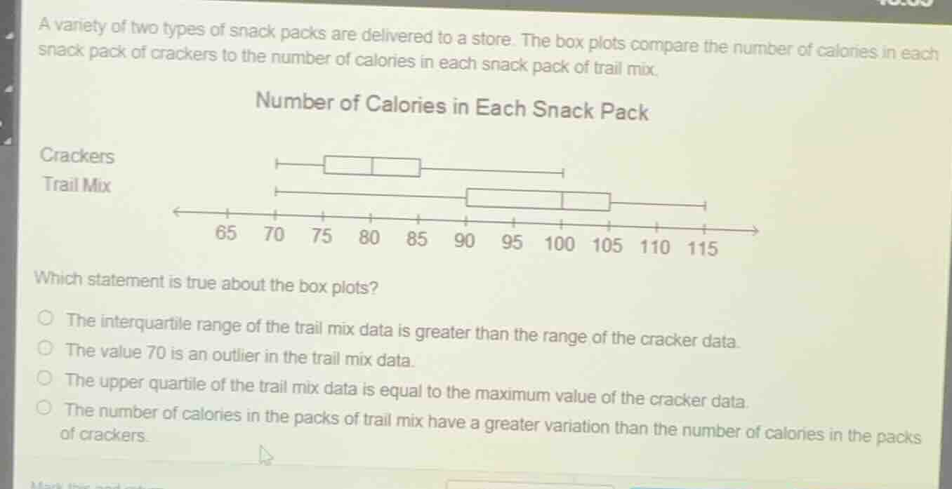 a variety of two types of snack packs are delivered to a store. the box…