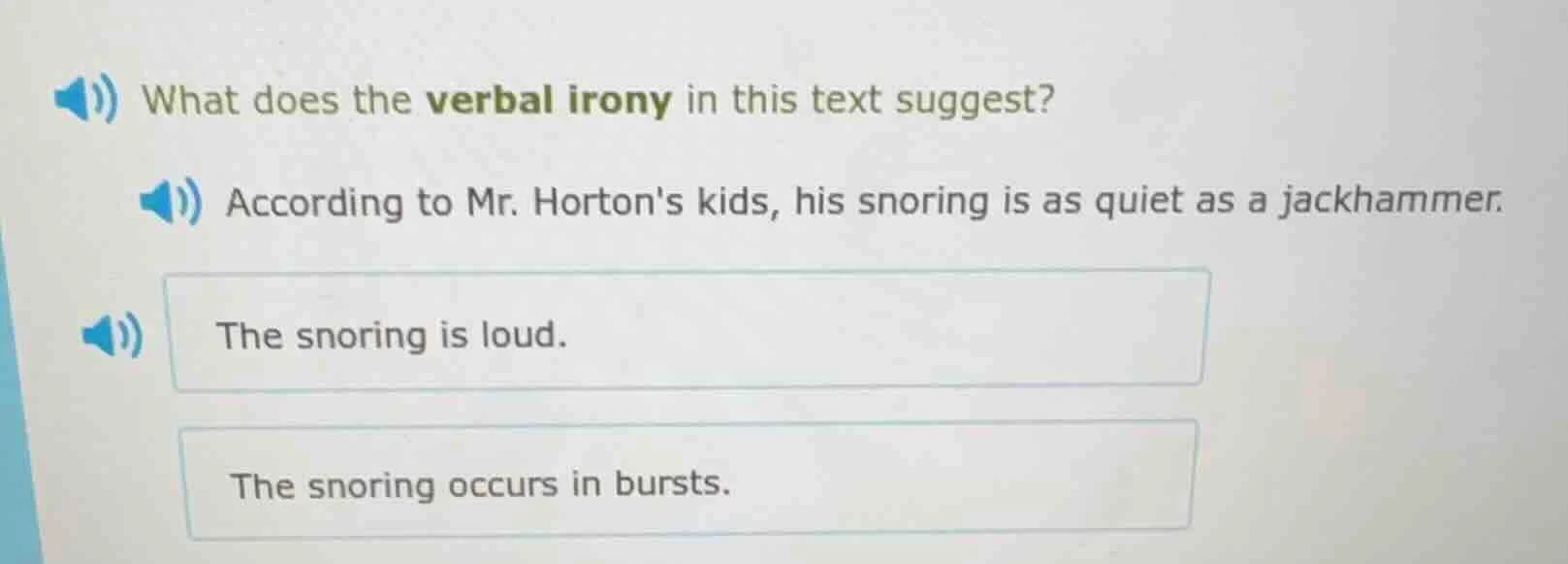 what does the verbal irony in this text suggest? according to mr. horto…