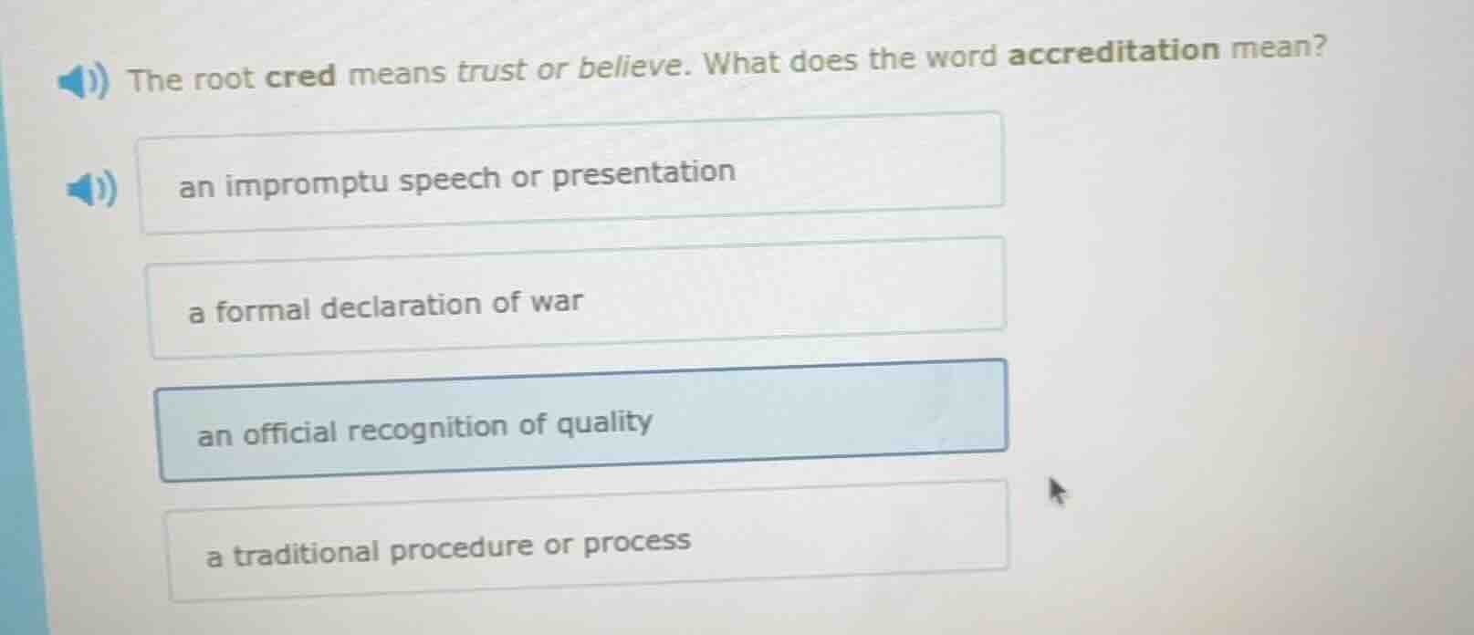 the root cred means trust or believe. what does the word accreditation …