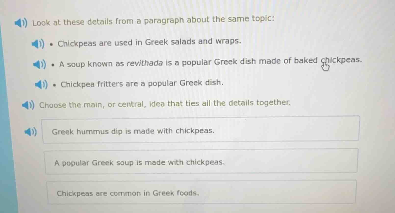 look at these details from a paragraph about the same topic: - chickpea…
