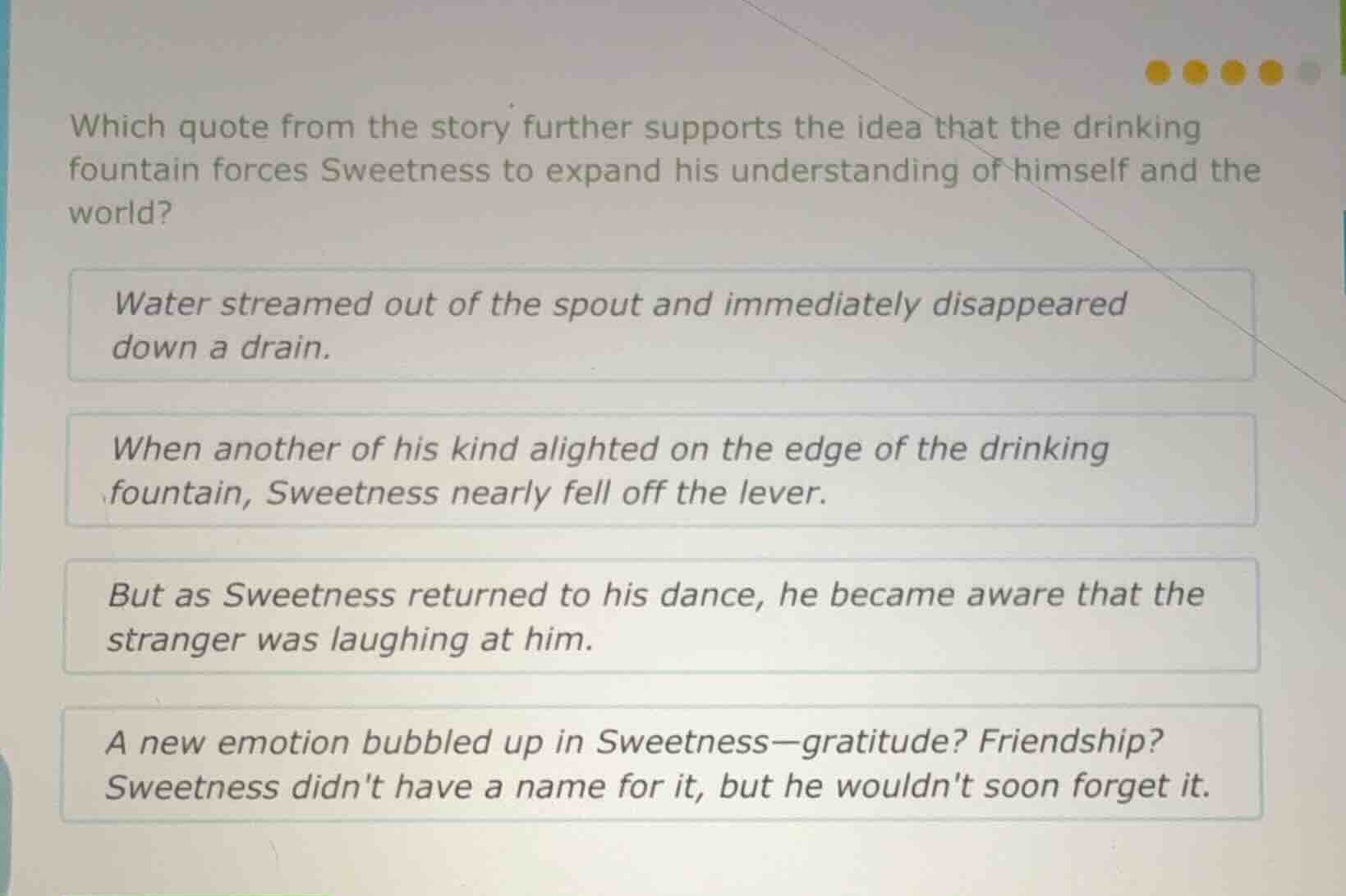 which quote from the story further supports the idea that the drinking …