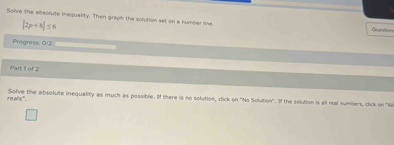 solve the absolute inequality. then graph the solution set on a number …