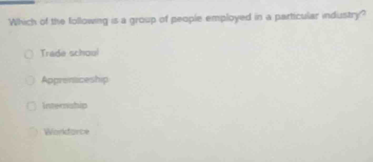 which of the following is a group of people employed in a particular in…
