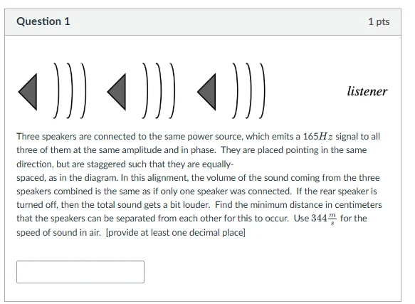 three speakers are connected to the same power source, which emits a 16…