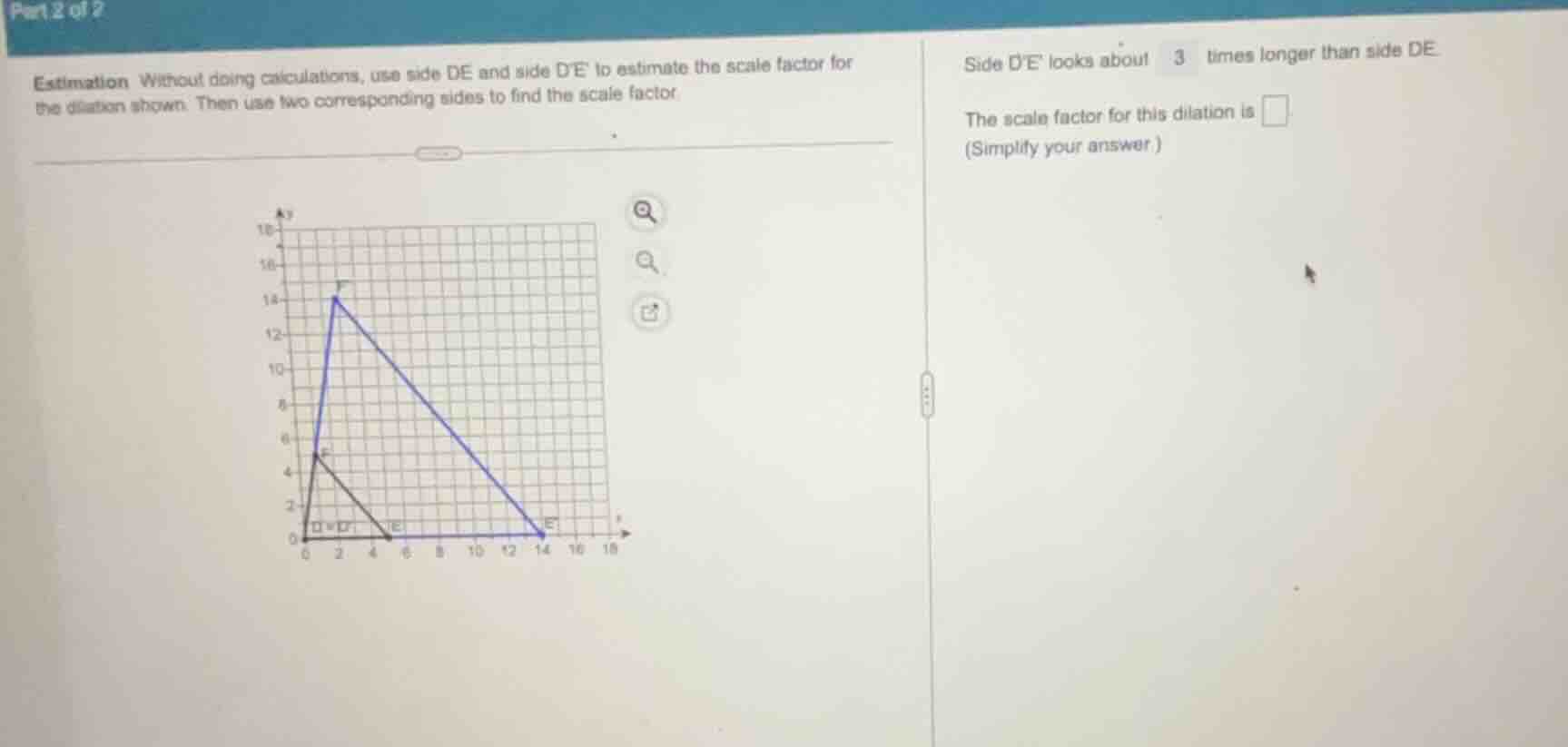part 2 of 2 estimation without doing calculations, use side de and side…