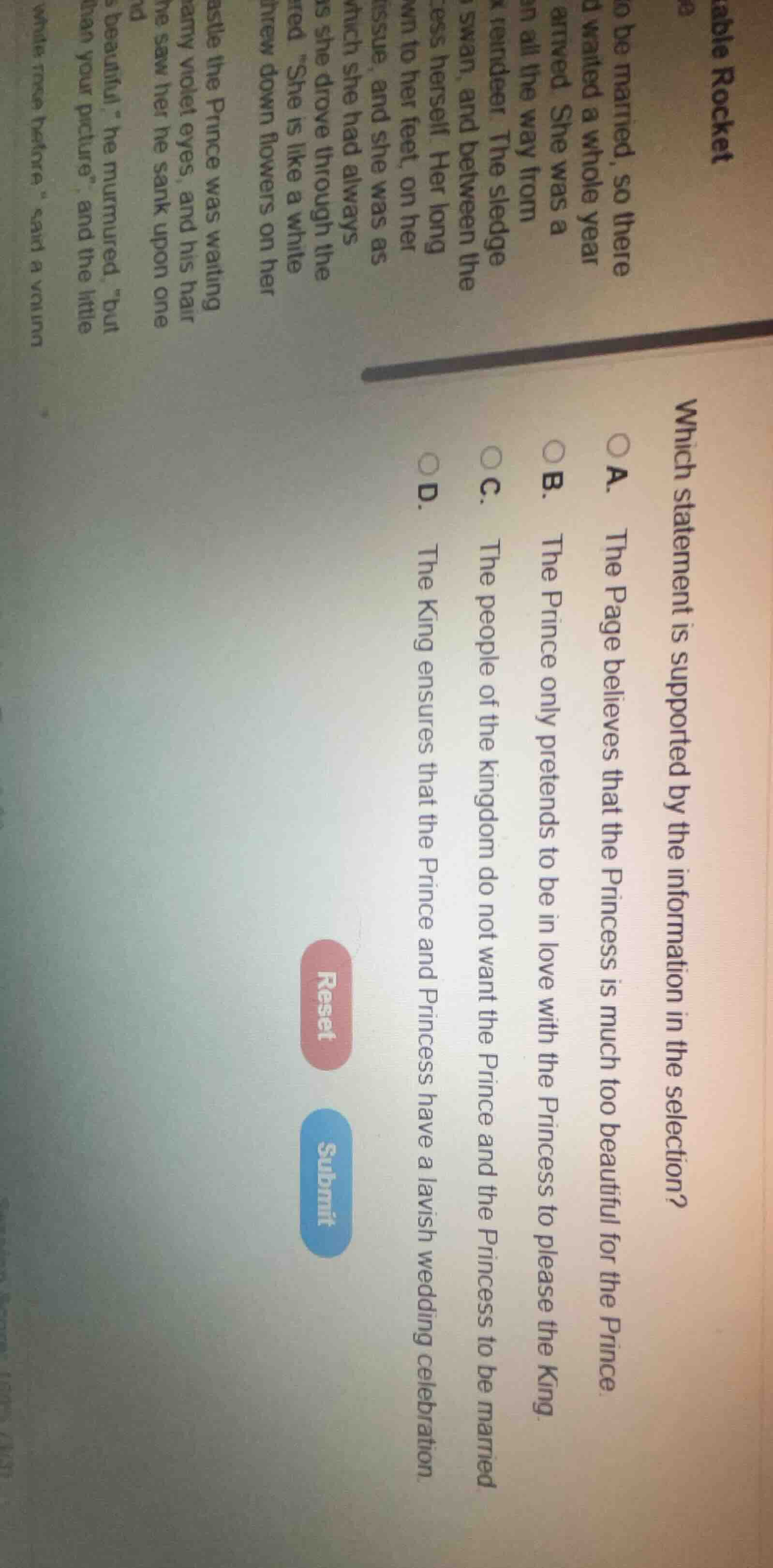 which statement is supported by the information in the selection? a. th…