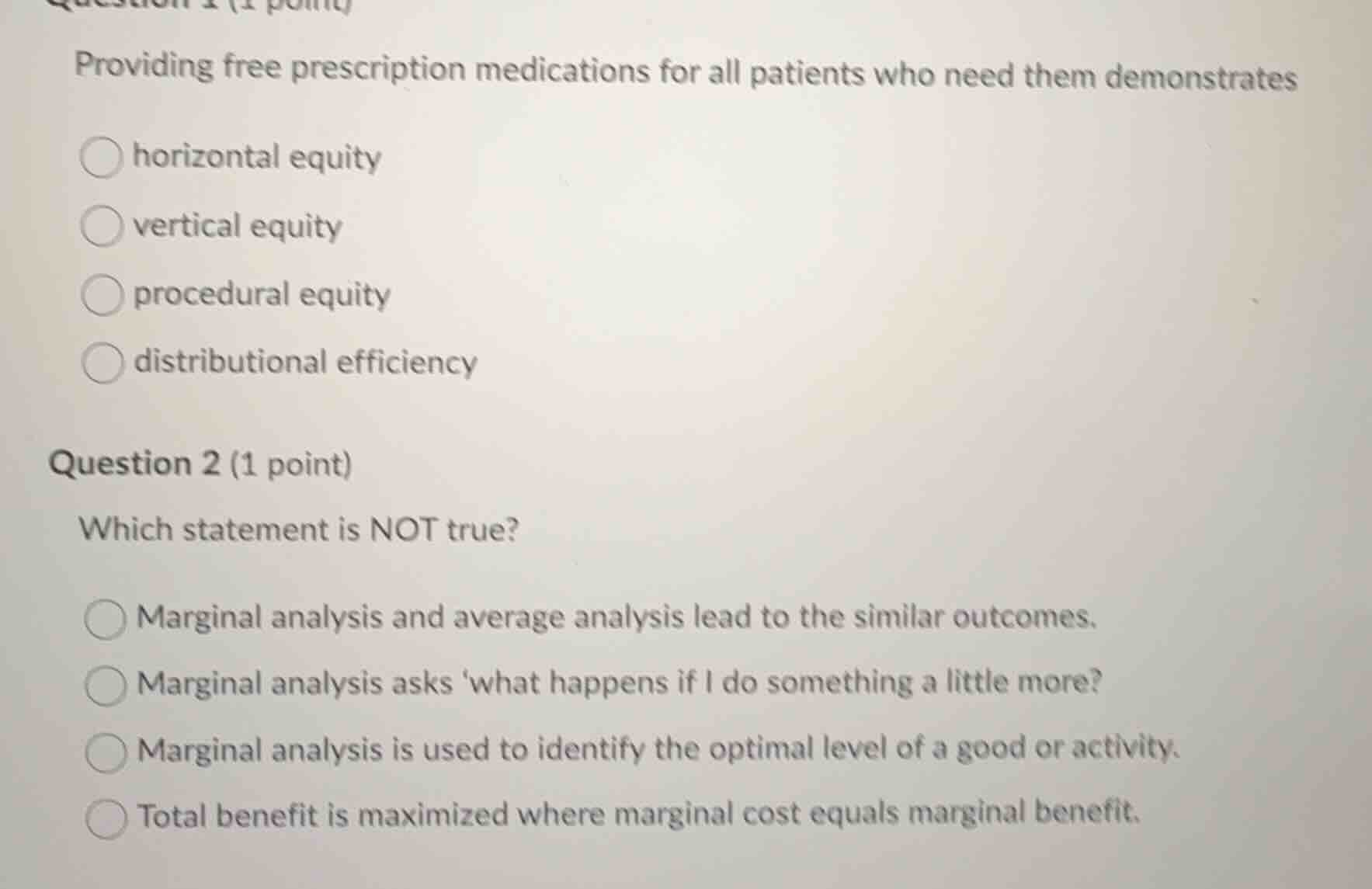 question 1 (1 point) providing free prescription medications for all pa…