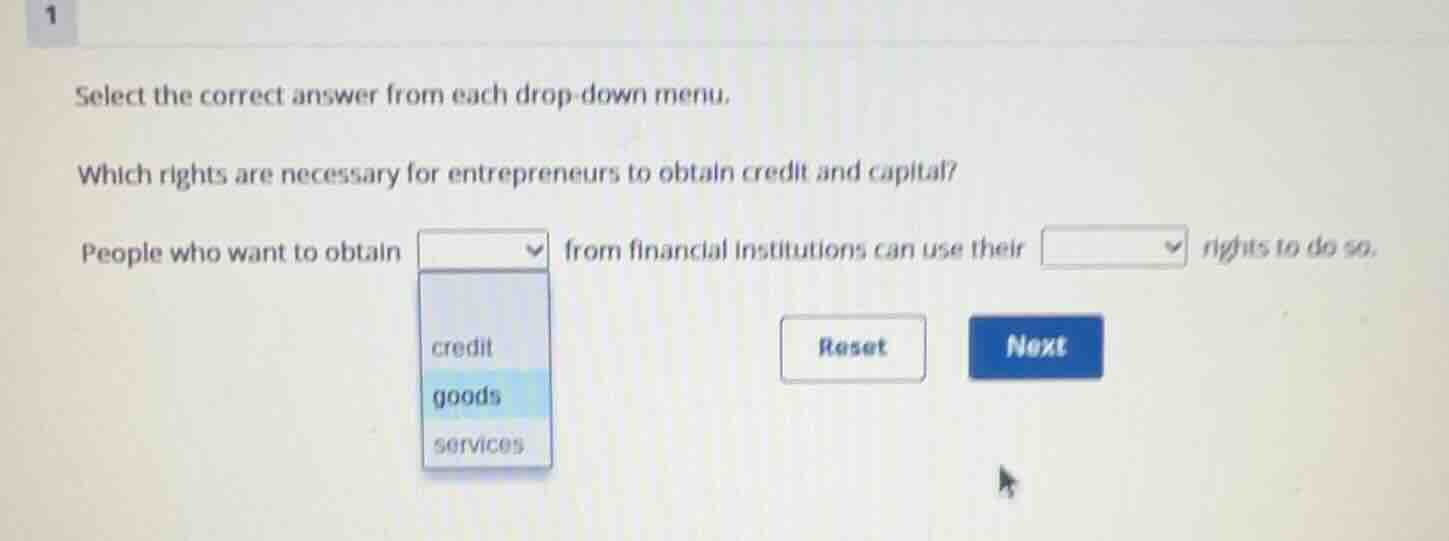 select the correct answer from each drop - down menu. which rights are …