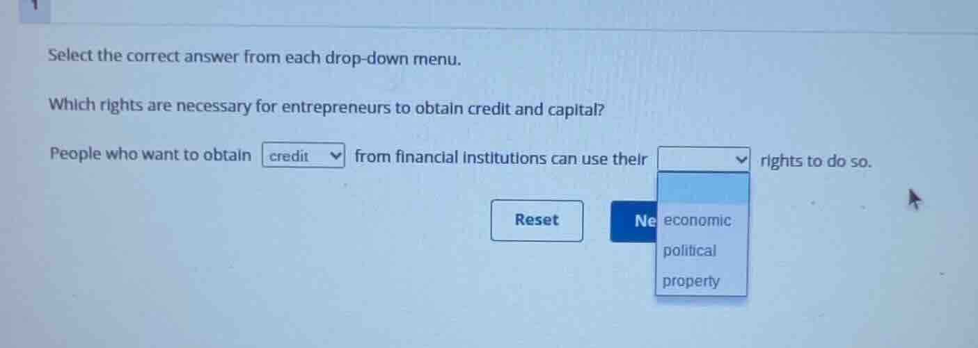 select the correct answer from each drop - down menu. which rights are …
