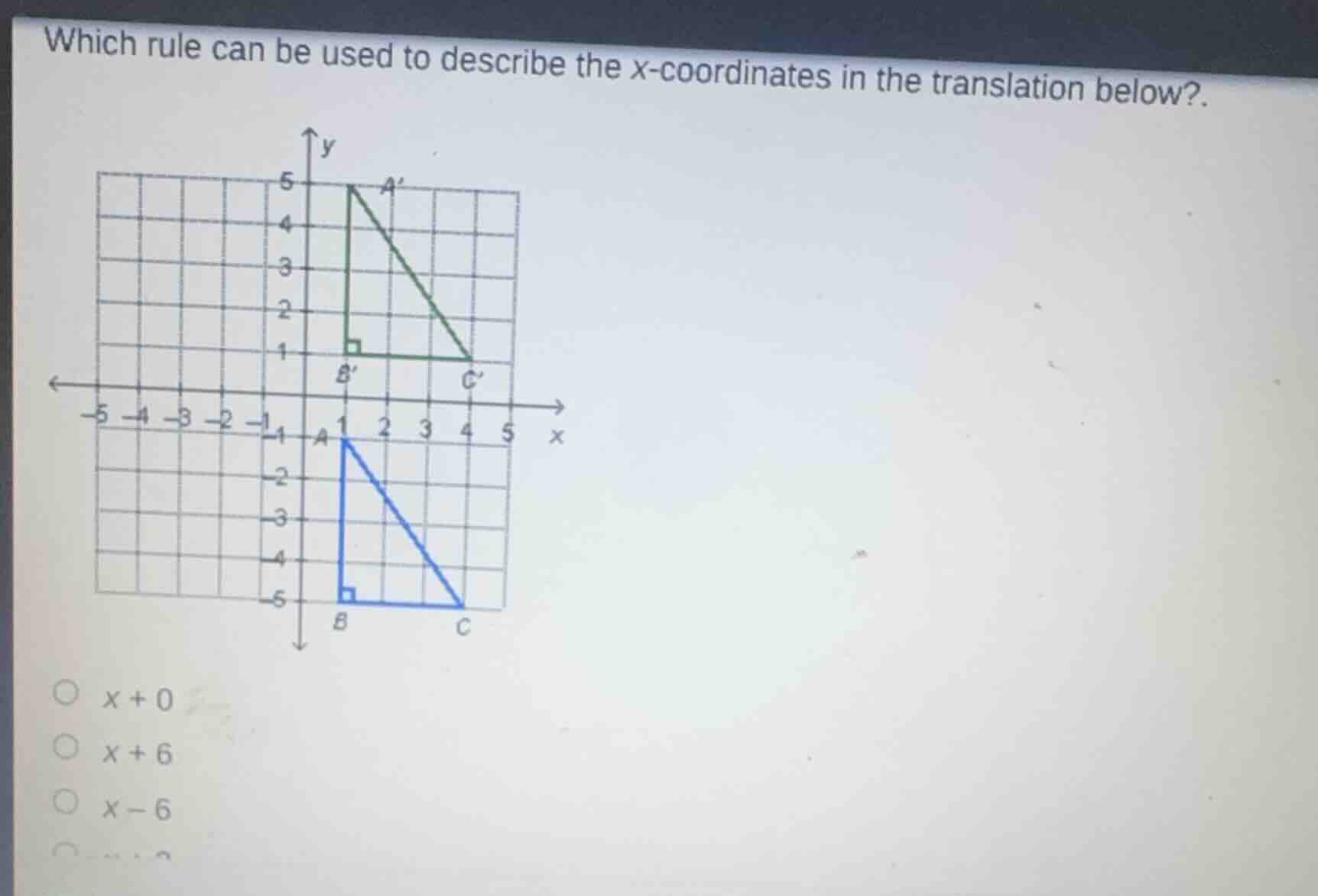 which rule can be used to describe the x - coordinates in the translati…