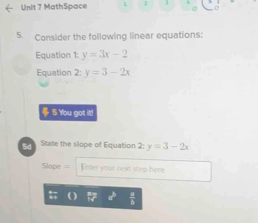 unit 7 mathspace 5. consider the following linear equations: equation 1…
