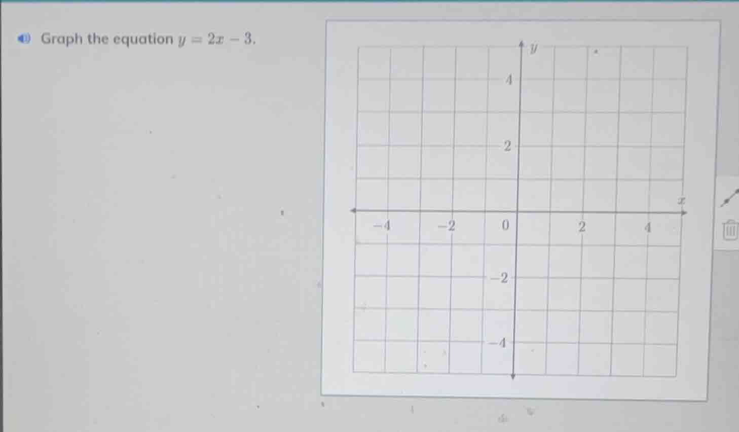 graph the equation $y = 2x - 3$.
