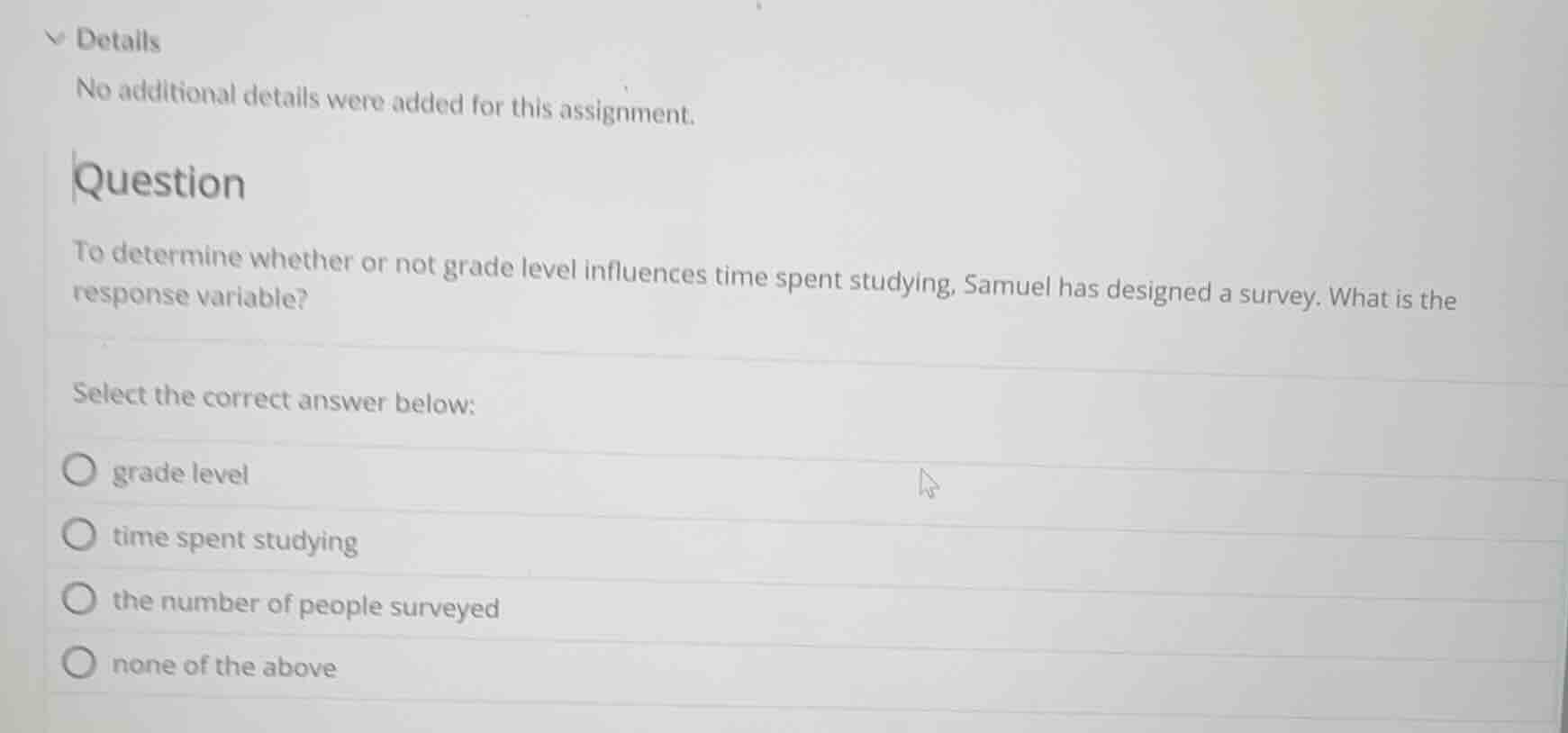 details no additional details were added for this assignment. question …