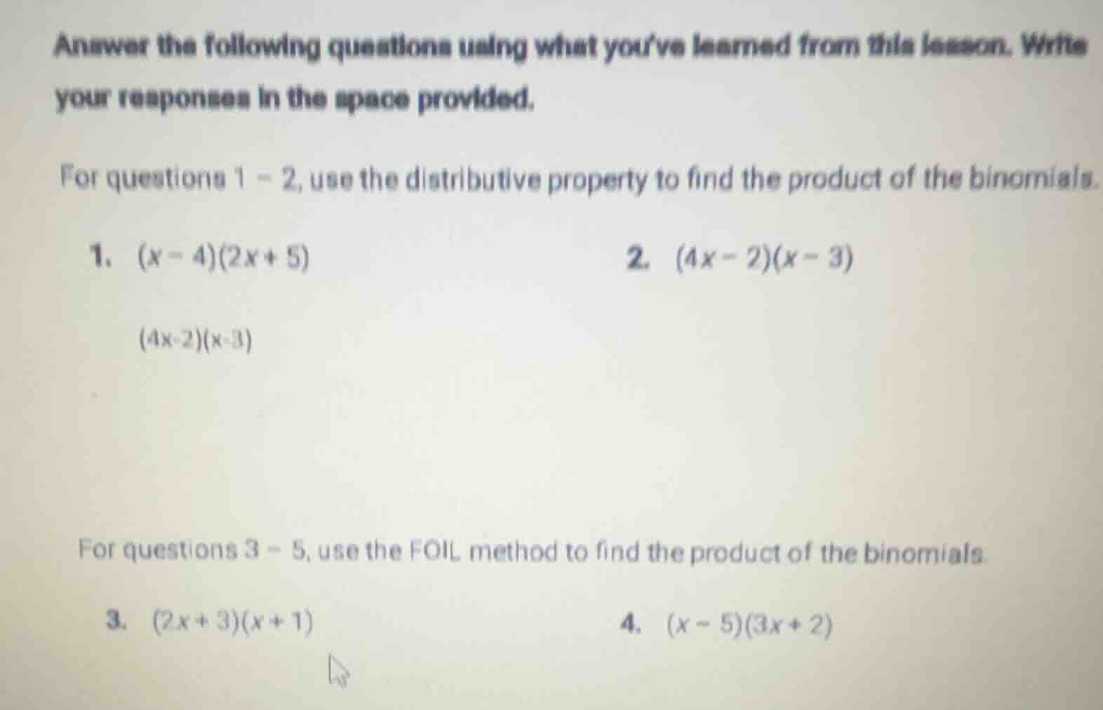 answer the following questions using what you’ve learned from this less…