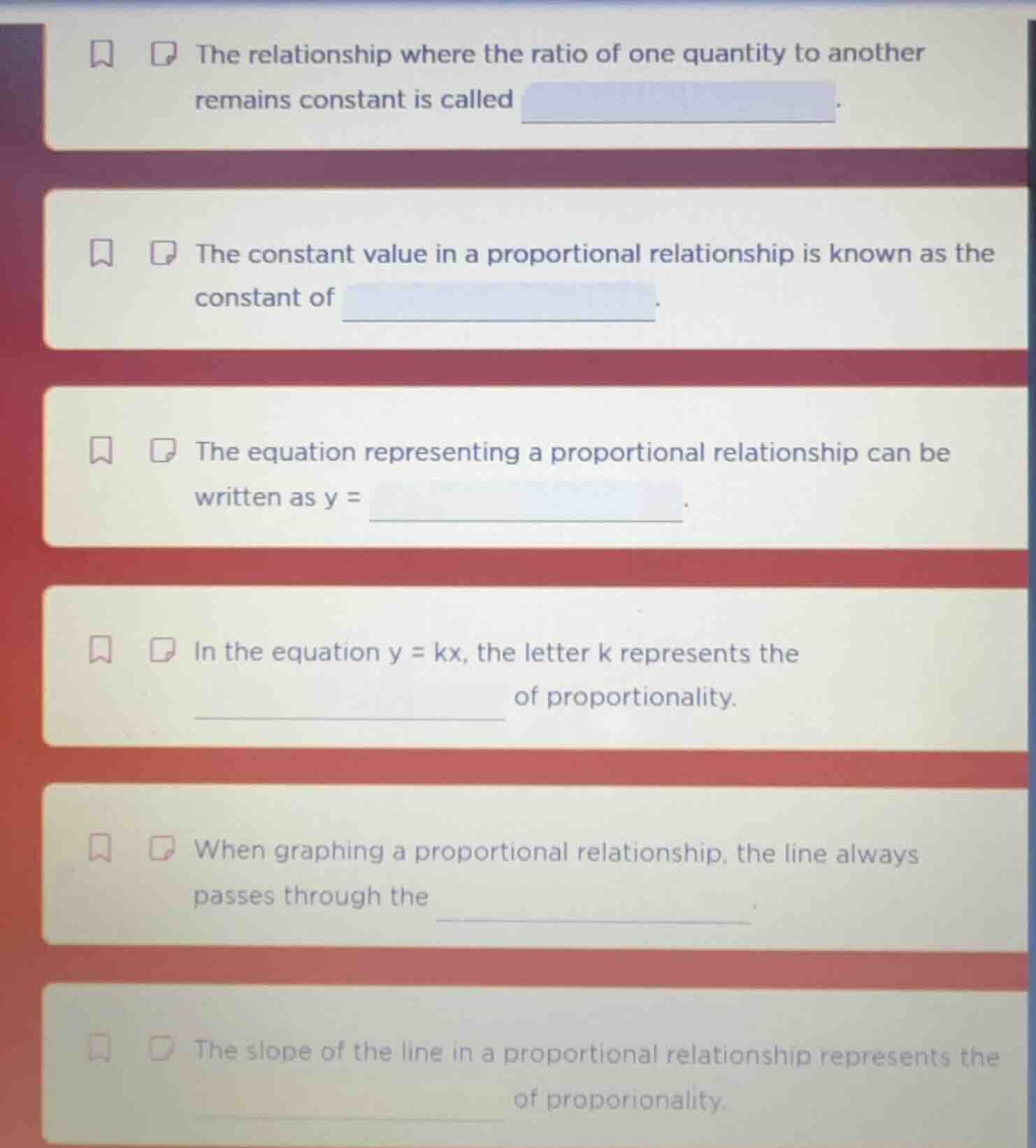 the relationship where the ratio of one quantity to another remains con…