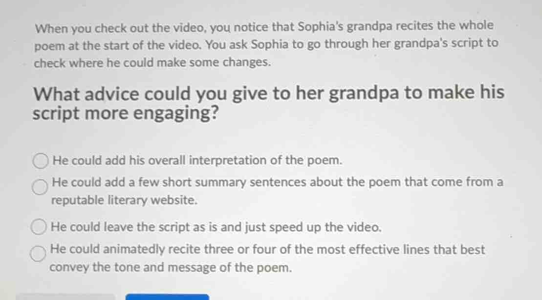 when you check out the video, you notice that sophias grandpa recites t…
