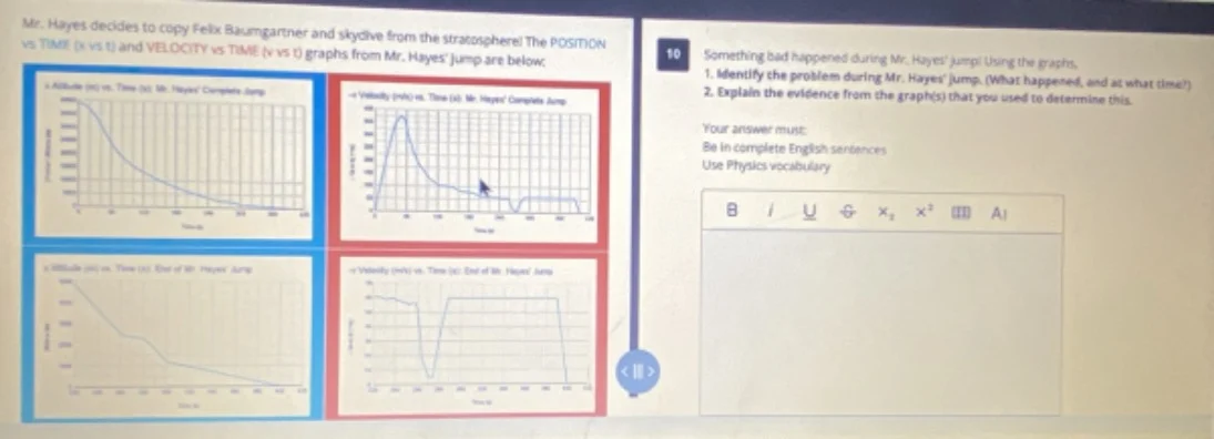 mr. hayes decides to copy felix baumgartner and skydive from the strato…