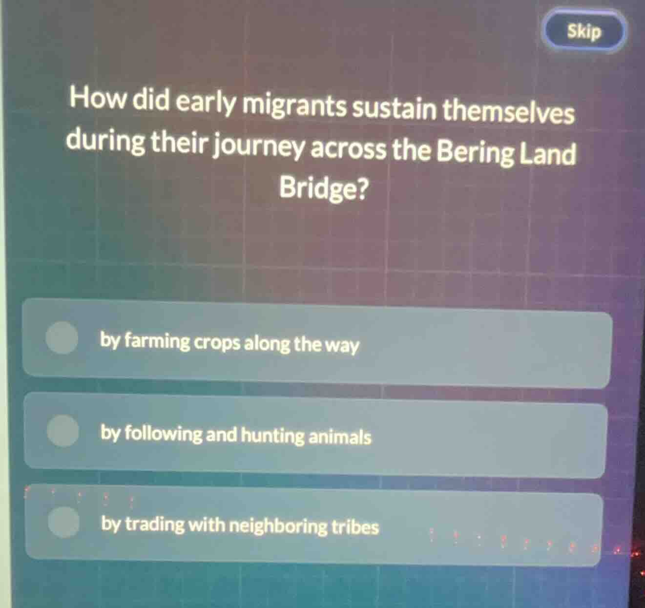 how did early migrants sustain themselves during their journey across t…