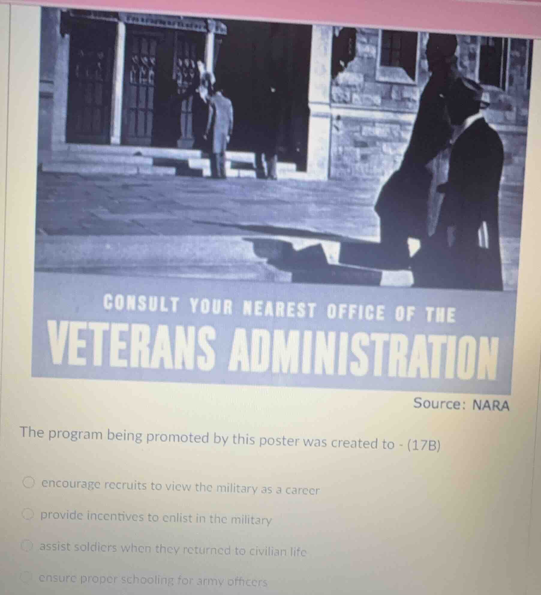 consult your nearest office of the veterans administration source: nara…