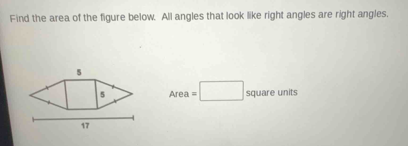 find the area of the figure below. all angles that look like right angl…