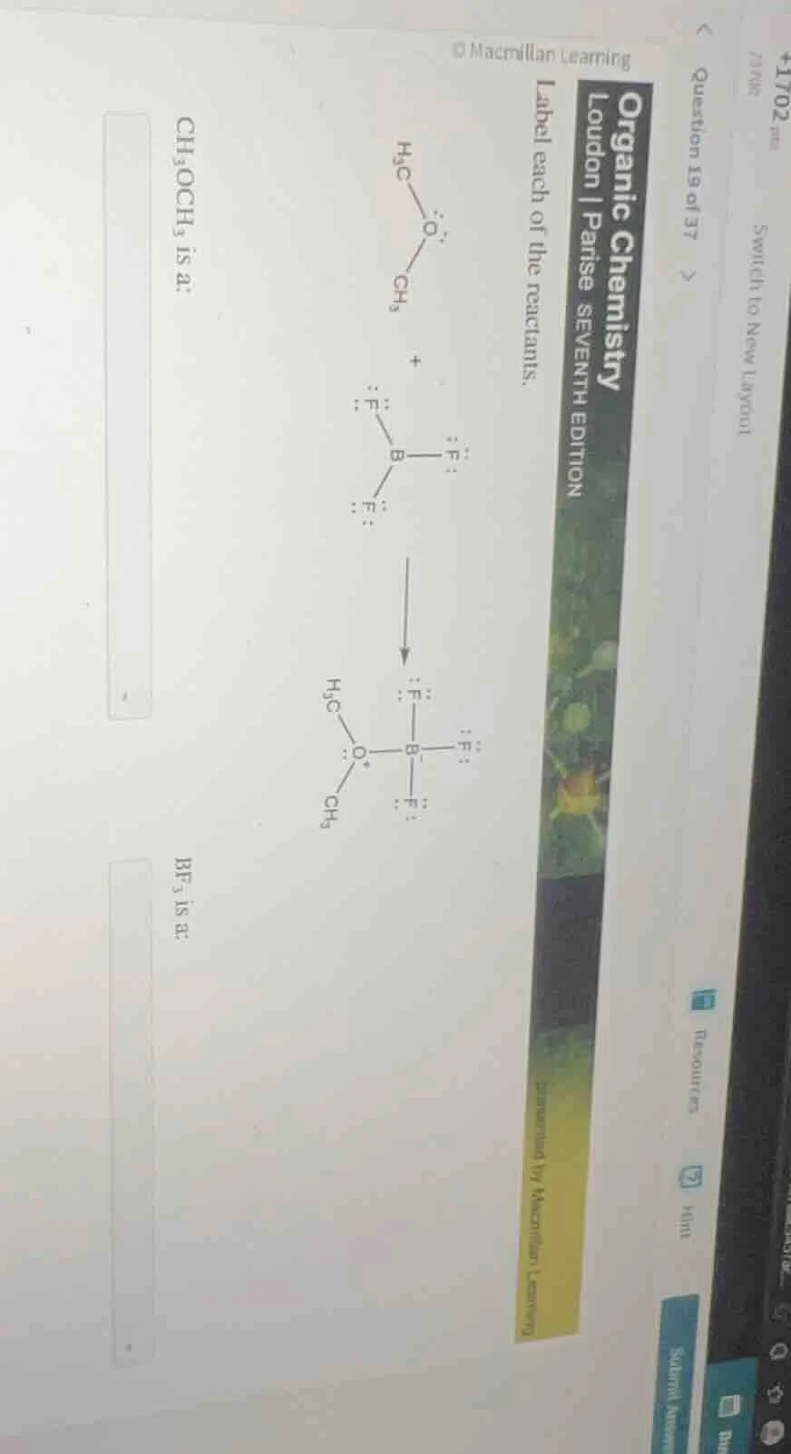 organic chemistry loudon | parise seventh edition label each of the rea…