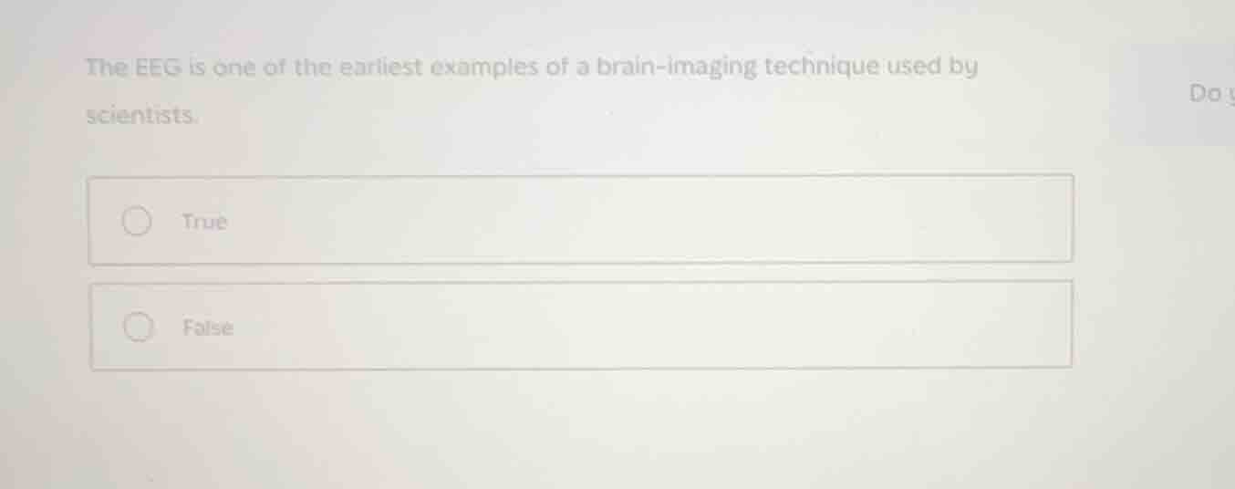 the eeg is one of the earliest examples of a brain-imaging technique us…