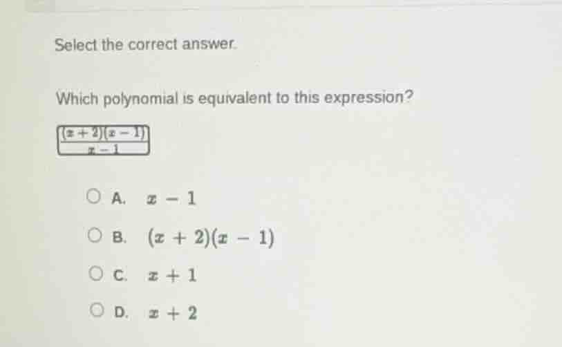 select the correct answer. which polynomial is equivalent to this expre…
