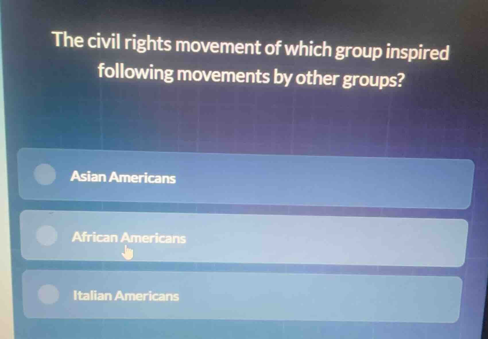 the civil rights movement of which group inspired following movements b…
