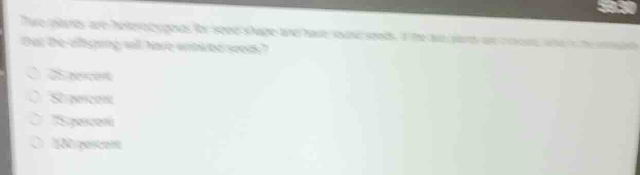 two plants are heterozygous for seed shape and have round seeds. if the…
