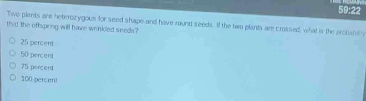 two plants are heterozygous for seed shape and have round seeds. if the…