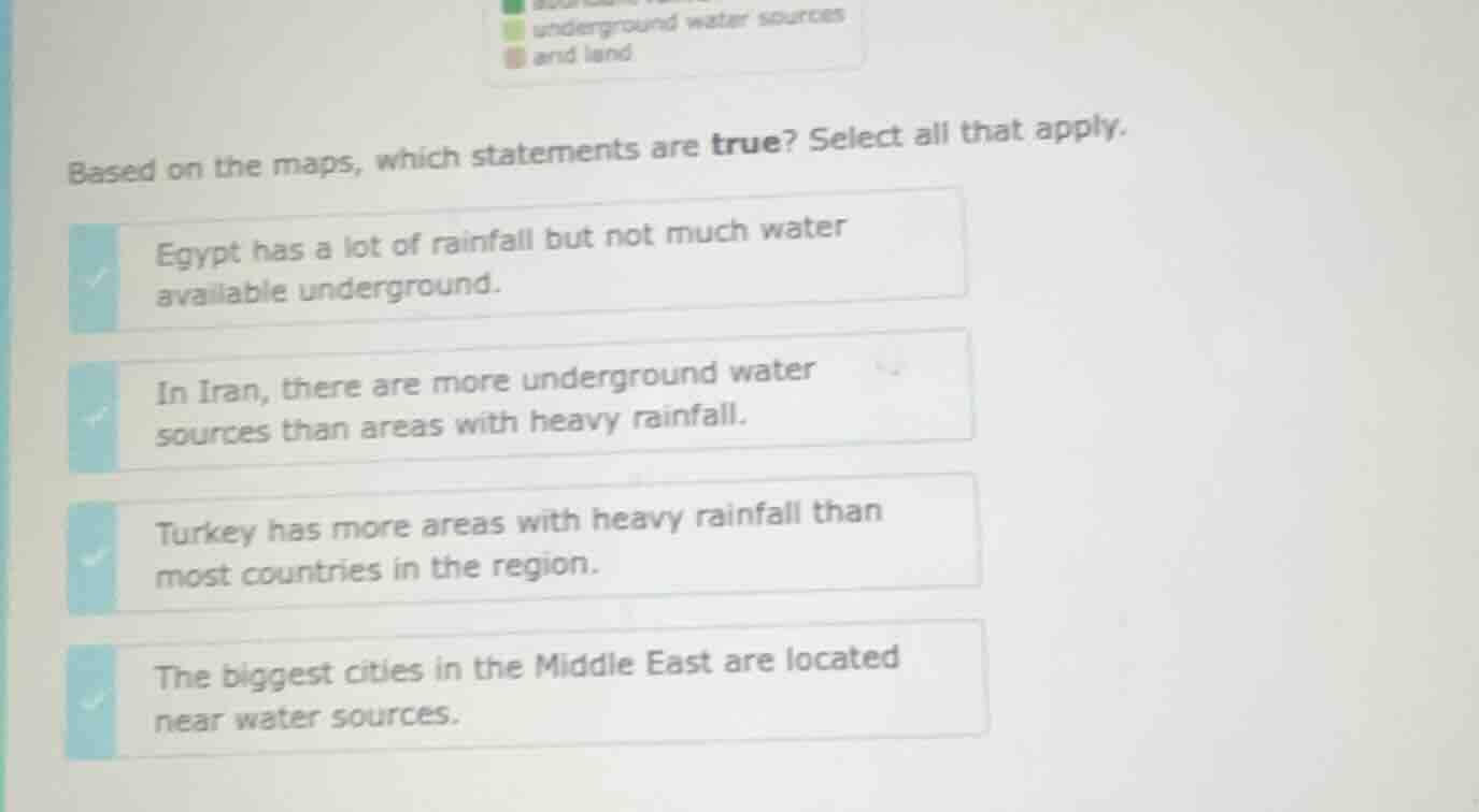 based on the maps, which statements are true? select all that apply. eg…