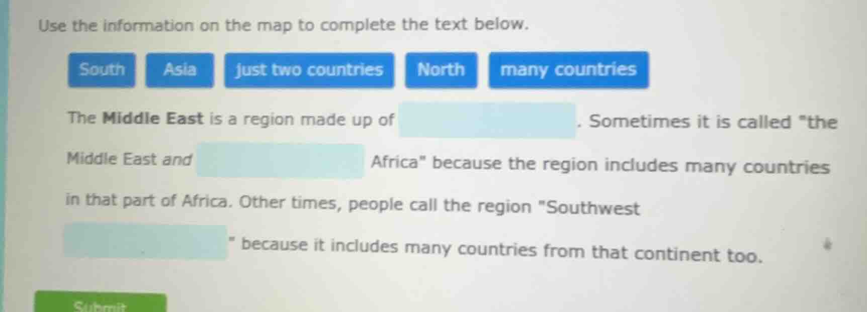 use the information on the map to complete the text below. south asia j…