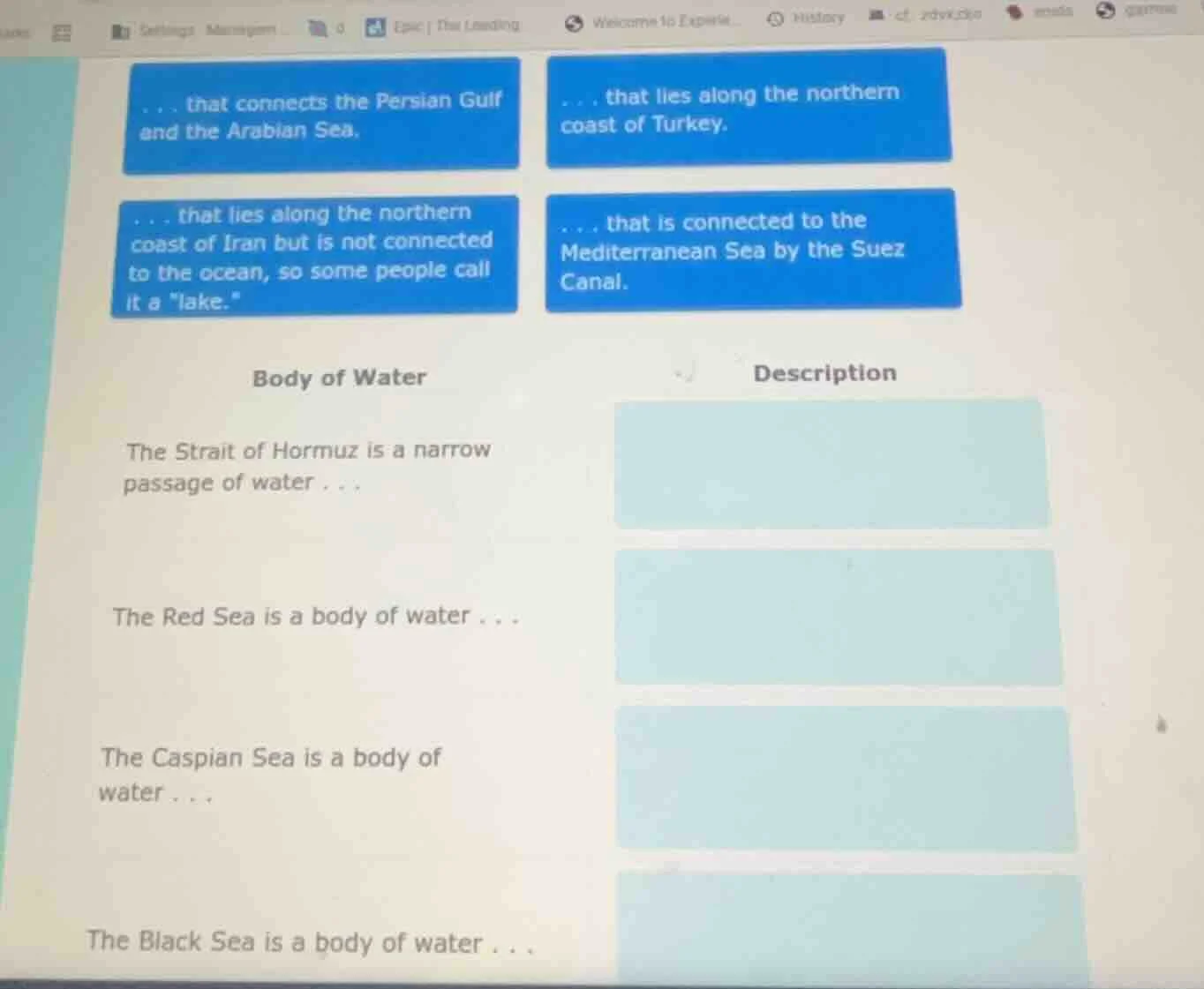 ... that connects the persian gulf and the arabian sea.... that lies al…