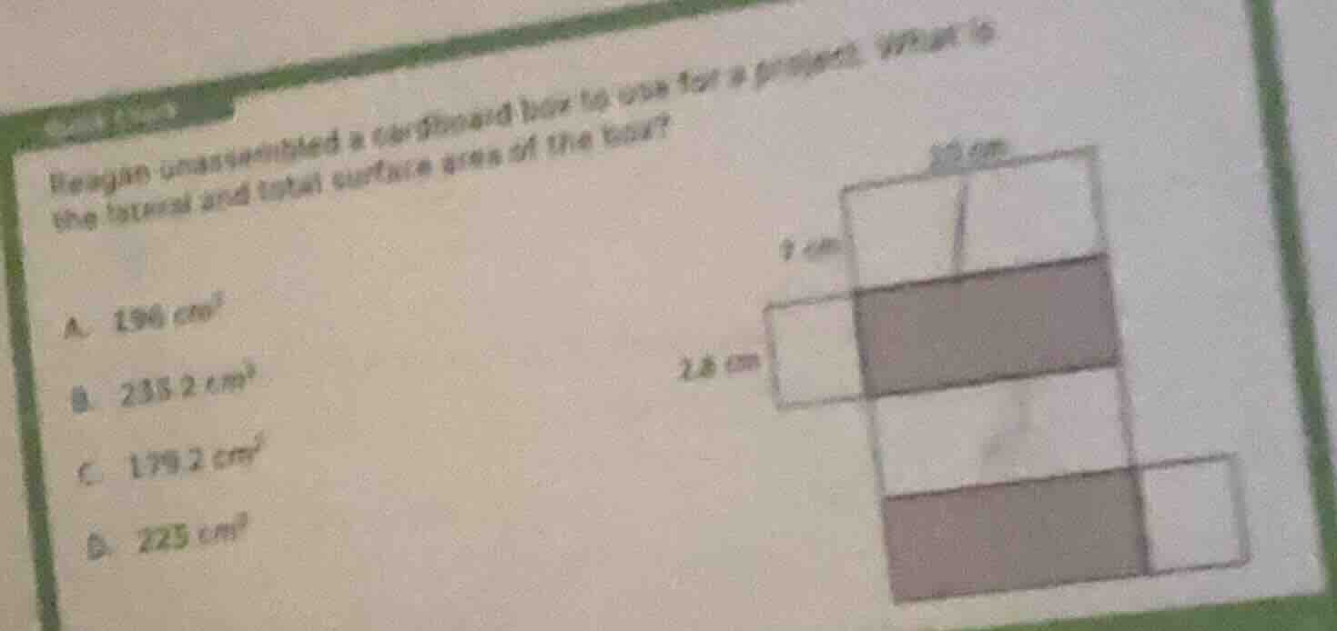 kengan unassembled a cardboard box to use for a project. what is the la…