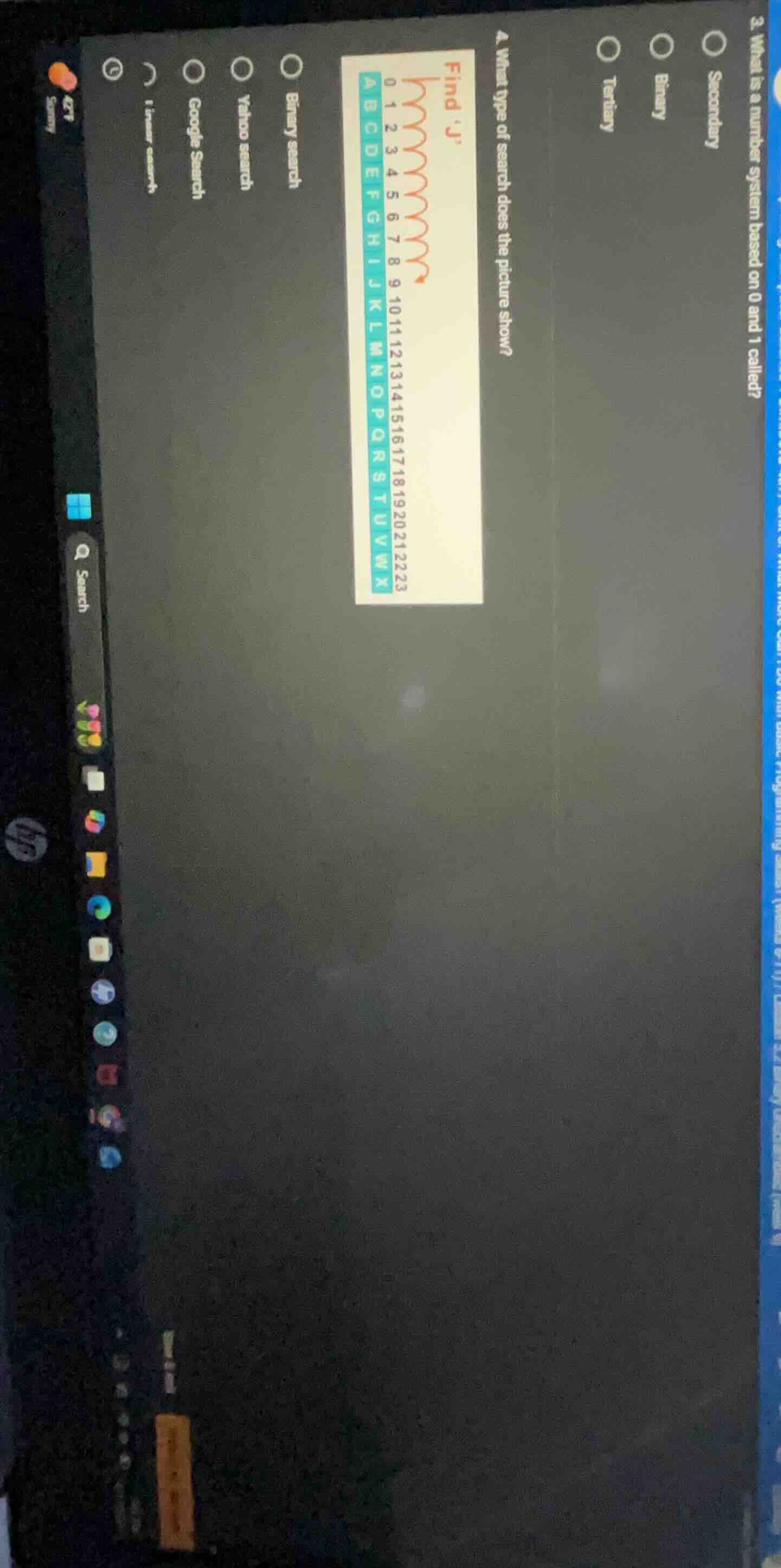 find j what type of search does the picture show? binary search yahoo s…