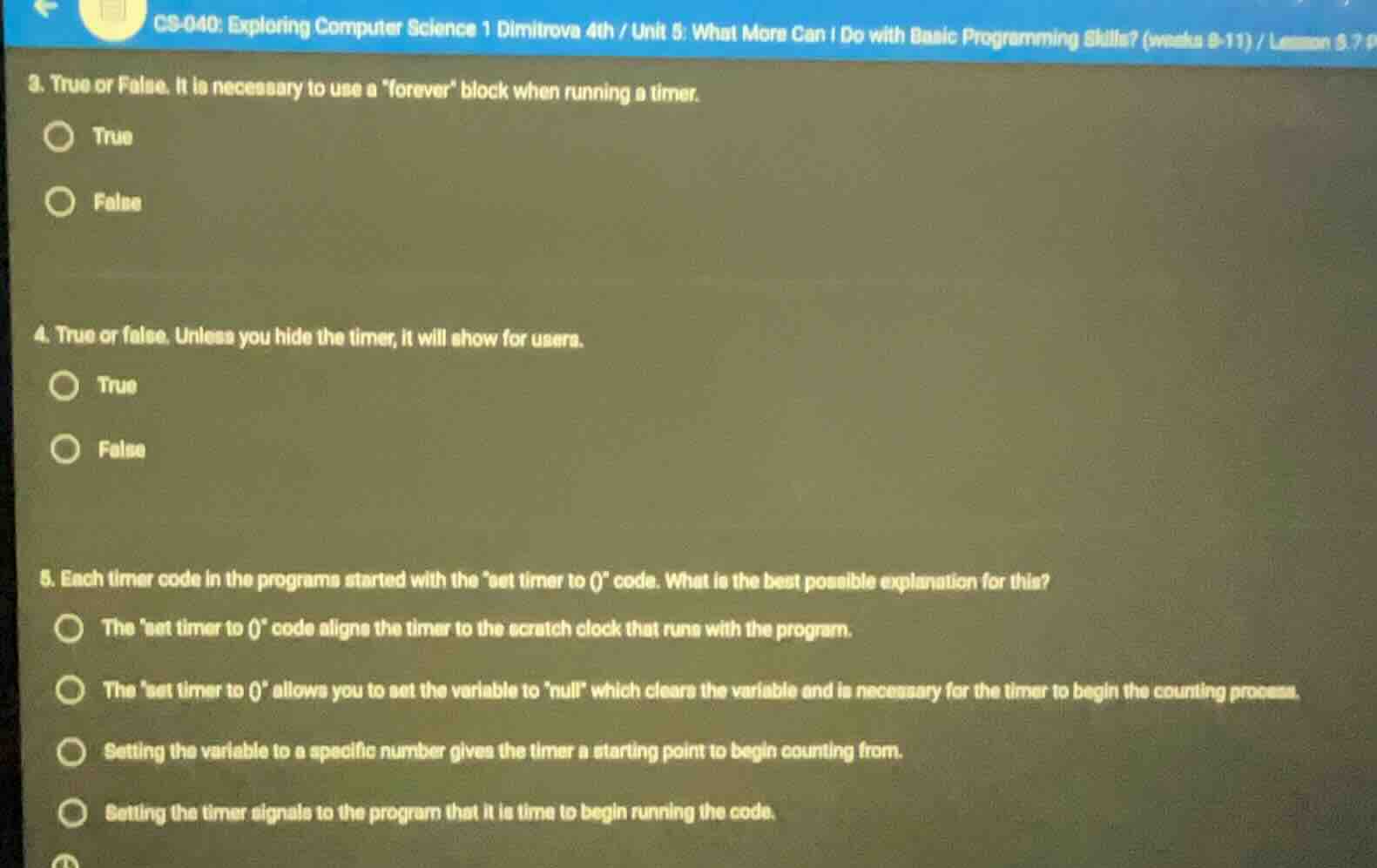 cs-040: exploring computer science 1 dimitrova 4th / unit 5: what more …