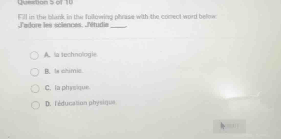 question 5 of 10 fill in the blank in the following phrase with the cor…