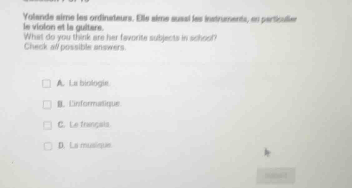 yolande aime les ordinateurs. elle aime aussi les instruments, en parti…