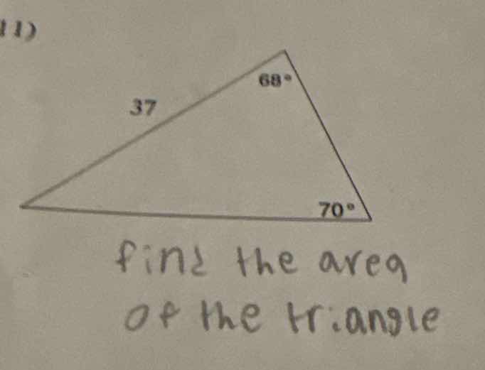 11) find the area of the triangle (and the triangle image with side 37,…
