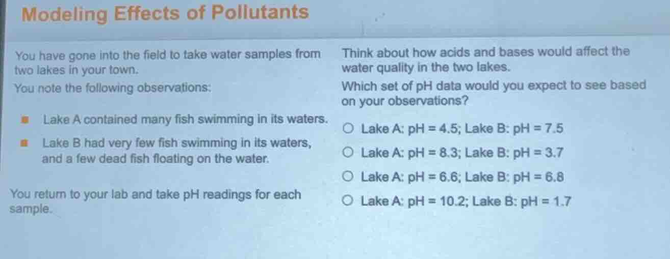 modeling effects of pollutants you have gone into the field to take wat…