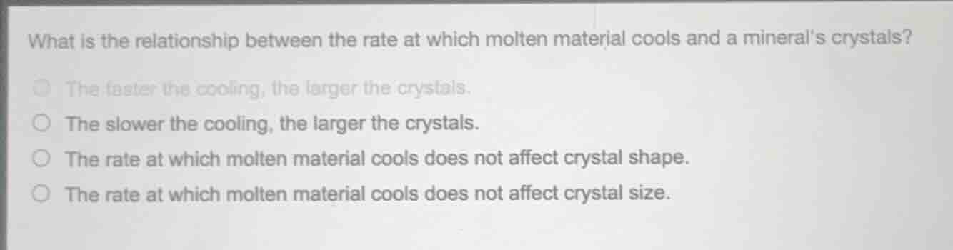 what is the relationship between the rate at which molten material cool…